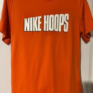 Nike HOOPS basketball Orange Tee with White Logo